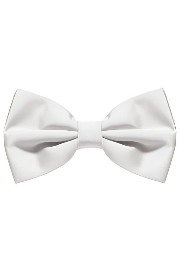 Mens WHITE Pre-tied Bow Tie Adjustable Wedding Prom