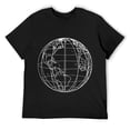 thumbnail image 1 of Mens WORLD GLOBE LINE ART MAP PLANET EARTH ATLAS TRAVEL T-Shirt Black, 1 of 5