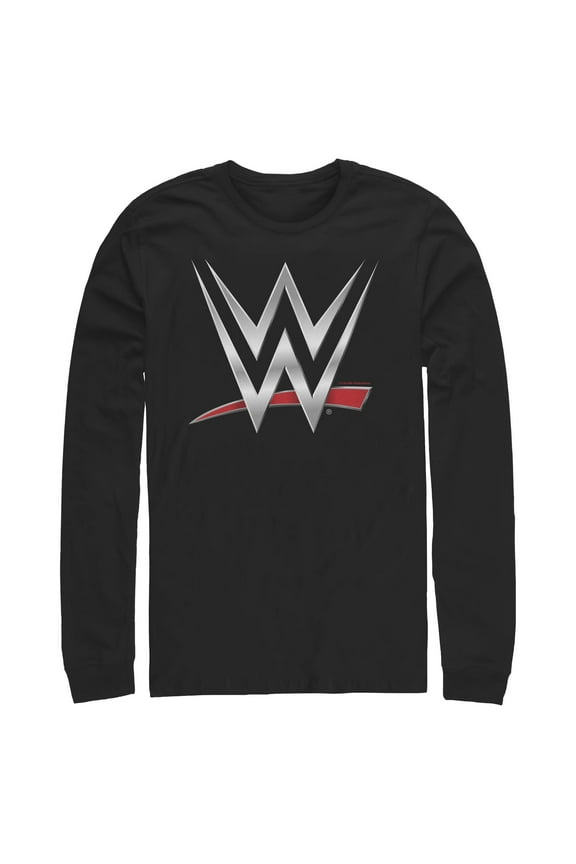 Mens WWE Chrome Logo Long Sleeve Shirt