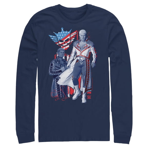 Mens WWE Cody Rhodes Patriotic Pose Long Sleeve Shirt