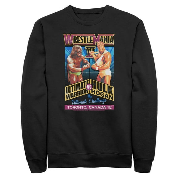 Mens WWE Hulk Hogan VS The Ultimate Warrior Poster Sweatshirt