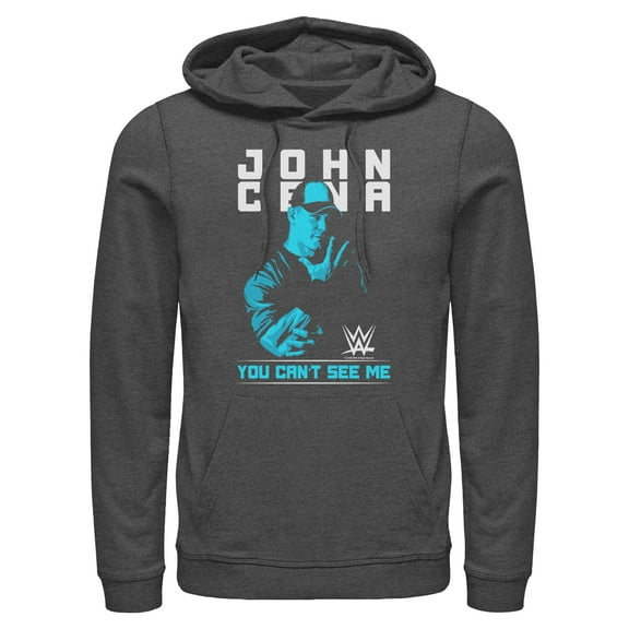 Mens WWE John Cena You Can't See Me Blue Lightweight Hoodie