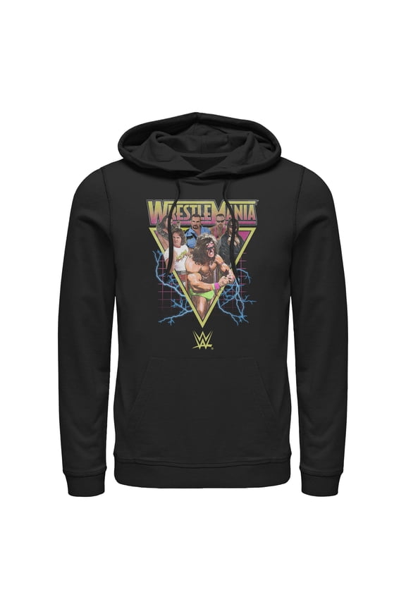 Mens WWE Retro Wrestlers Triangle Lightweight Hoodie