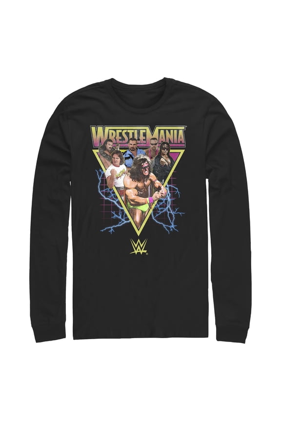 Mens WWE Retro Wrestlers Triangle Long Sleeve Shirt
