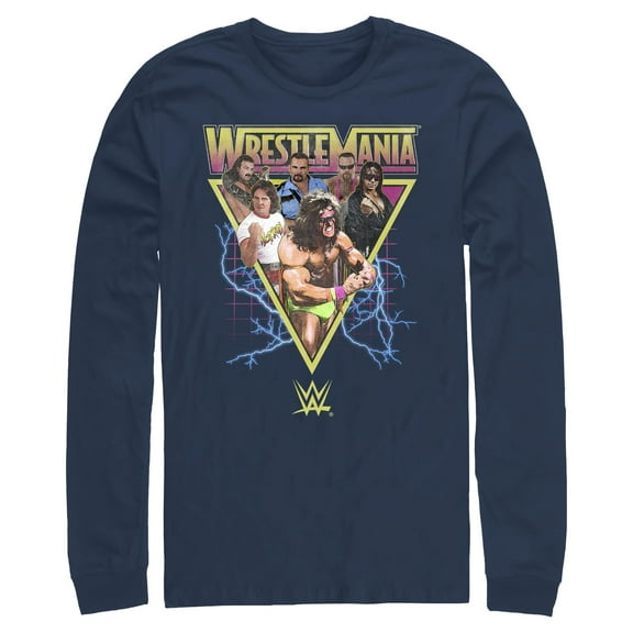 Mens WWE Retro Wrestlers Triangle Long Sleeve Shirt