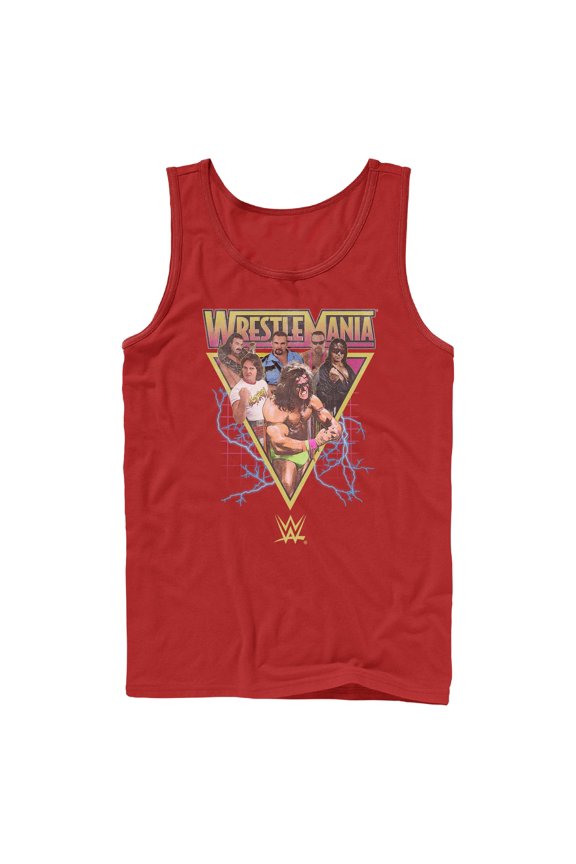Mens WWE Retro Wrestlers Triangle Tank Top