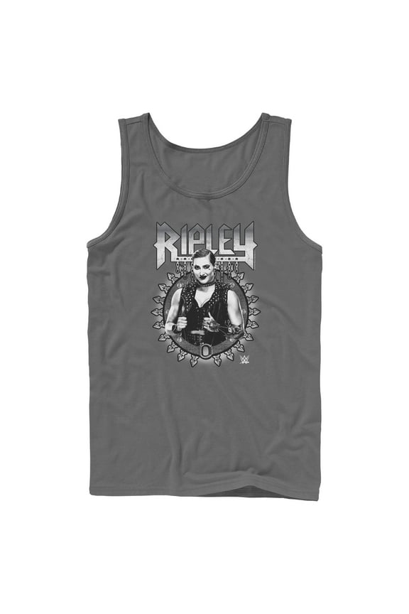 Mens WWE Ripley Black and White Photo Tank Top