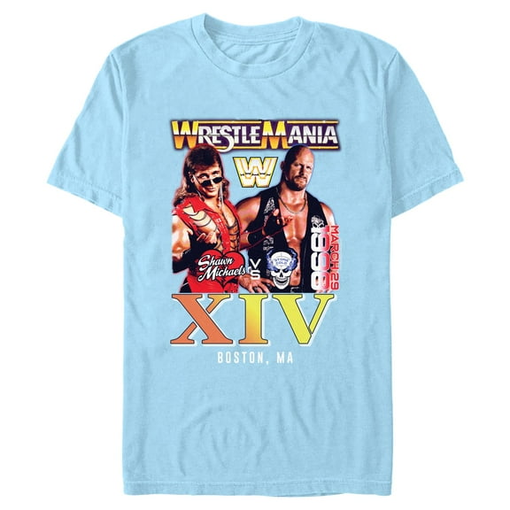 Mens WWE Shawn Michaels vs Stone Cold March 1998 T Shirt