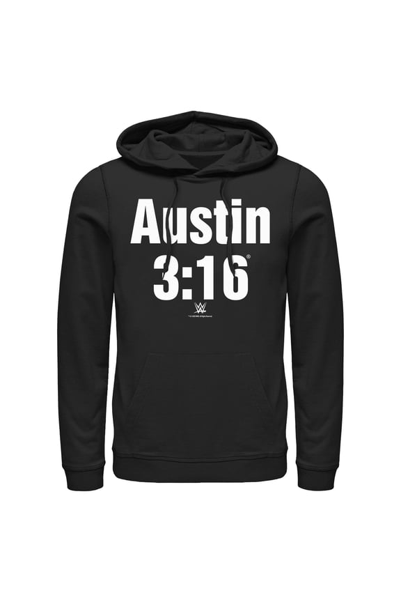 Mens WWE Stone Cold Steve Austin 3:16 White Logo Lightweight Hoodie