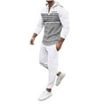 thumbnail image 1 of Mens Waffle Athletic Sweatsuit Sets, Casual Striped Long Sleeve Pullover Hoodies with Jogging Sweatpants Tracksuits, 1 of 6