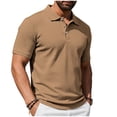 thumbnail image 1 of Mens Waffle Knit Golf Shirt Short Sleeve Collared Modern Fit Summer Business Casual Button Down Quick Dry Athletic Pullover Shirts, Soft Stretch Lightweight Breathable Tees for Daily Wear, 1 of 7