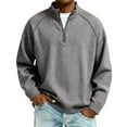 thumbnail image 1 of Mens Waffle Knit Quarter Zip Long Sleeve Henley Shirt, Sizes S-4XL, 1 of 4