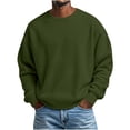 thumbnail image 1 of Mens Waffle Knit Sweatshirts Long Sleeve Crew Neck Oversized Pullover Sweater Casual Loose Lightweight Knitted Sweater, 1 of 6