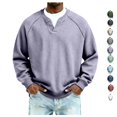thumbnail image 1 of Mens Waffle Long Sleeve Shirt Loose Fit Notch Neck Long Sleeve Thermal Shirts Casual Comfort Oversized Tops, 1 of 6