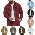 thumbnail image 1 of Mens Waffle Shirt Jacket Casual Button Down Jacket Long Sleeve Quilted Jackets Shacket Lightweight Overshirt with Multi Pockets, 1 of 5