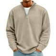thumbnail image 1 of Mens Waffle Stand Shirts Long Sleeve Waffle Quarter Zip Shirts Ribbed Mock Neck Turtleneck Raglan Pullover Fall Winter 2025 Casual Glof Work Big and Tall Sweaters,Brown L, 1 of 6