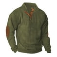 thumbnail image 1 of Mens Waffle Sweatshirt Corduroy Shirts Casual Lapel Collar Button Up Pullover Thermal Sweater Casual Polo Sweatshirt, 1 of 6