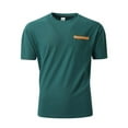 thumbnail image 1 of Mens Waffleknit T Shirts with Pocket Short Sleeve Crewneck Tees Tops Business Casual Solid Color Pullover Slim Basic Loungewear Work Tshirts Shirt, 1 of 7