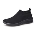 thumbnail image 1 of Mens Walking Shoes Slip on Sneakers Running Tennis Shoes Lightweight Breathable Casual Work Sports Gym Shoes All Black Size 7, 1 of 6