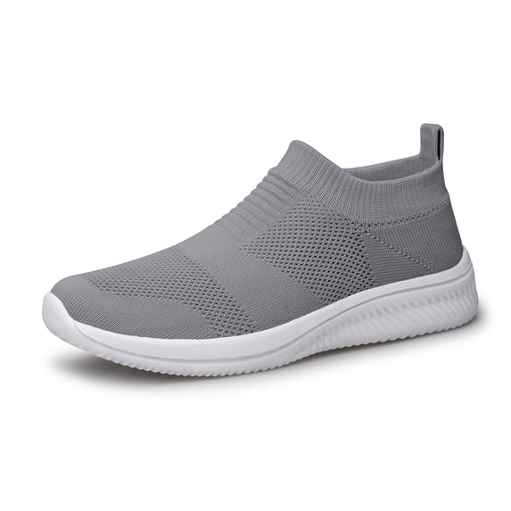vibdiv Men's Walking Shoes non-slip Sneakers Lightweight Breathable Sports Gym Shoes Dark Grey Size 7
