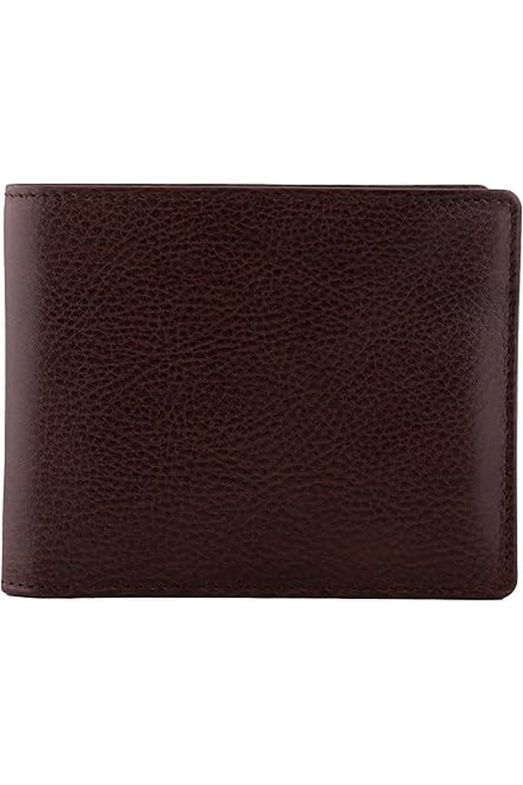 Mens Wallet Full Grain Genuine Leather Slim Minimalist Front Pocket Bifold Soft Nappa RFID Protection Gemini Brown