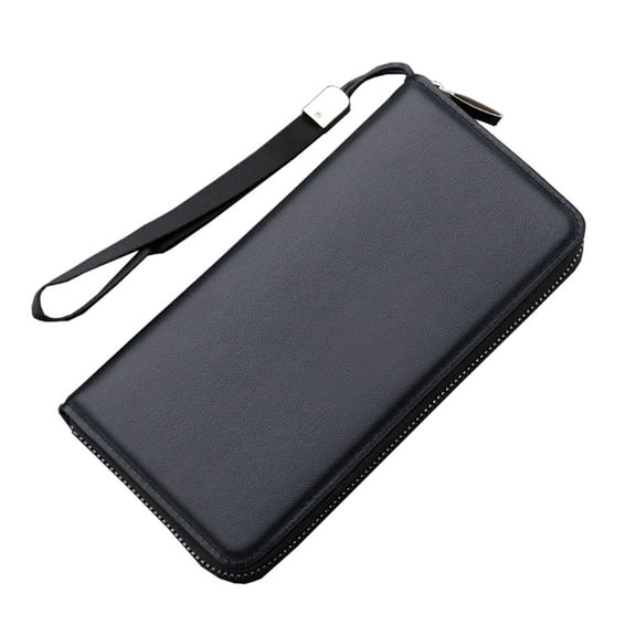 Mens Wallet Long Purse Leather Clutch Large Business Handbag Phone Checkbook Card Holder Case for Men Father