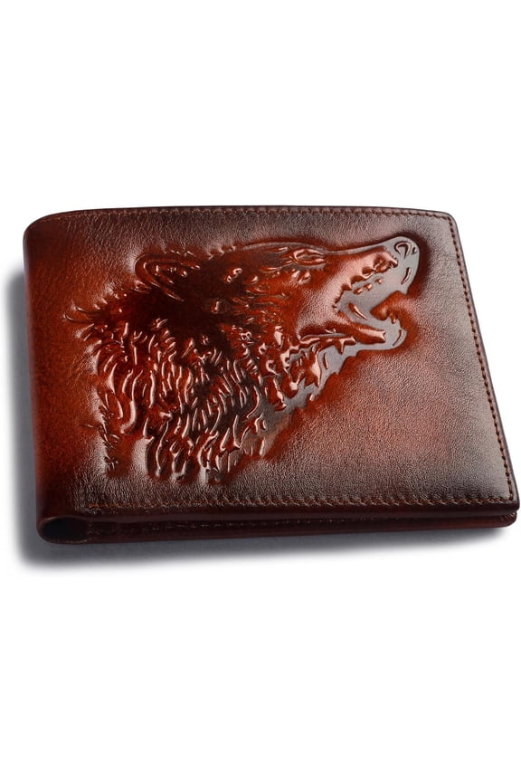 Mens Wallets Leather Bifold Cool Wallet For Men ,Rfid Blocking, For Him Husband (brown)