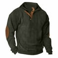 thumbnail image 1 of Mens Warm Corduroy Sweatshirt Casual Stand Collar Quarter Fall Metal Button Pullover Sweaters Long Sleeve with Pockets S-3XL, 1 of 5