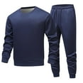 thumbnail image 1 of Mens Warm Fleece Set Fall Winter Thermal Blouses Tops Solid Sport Blouse Casual Fashion Pocket Pants Long Sleeve Round Neck Sweatshirt, 1 of 2