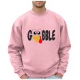 thumbnail image 1 of Mens Warm Sweatshirts Thanksgiving Printed Solid Color Crew Neck Mes Activewear,Pink,S, 1 of 4