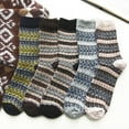 thumbnail image 1 of Mens Warm Wool Socks Thermal Winter Thick Crew Pattern Socks Cold Weather 5 Pairs, 1 of 9