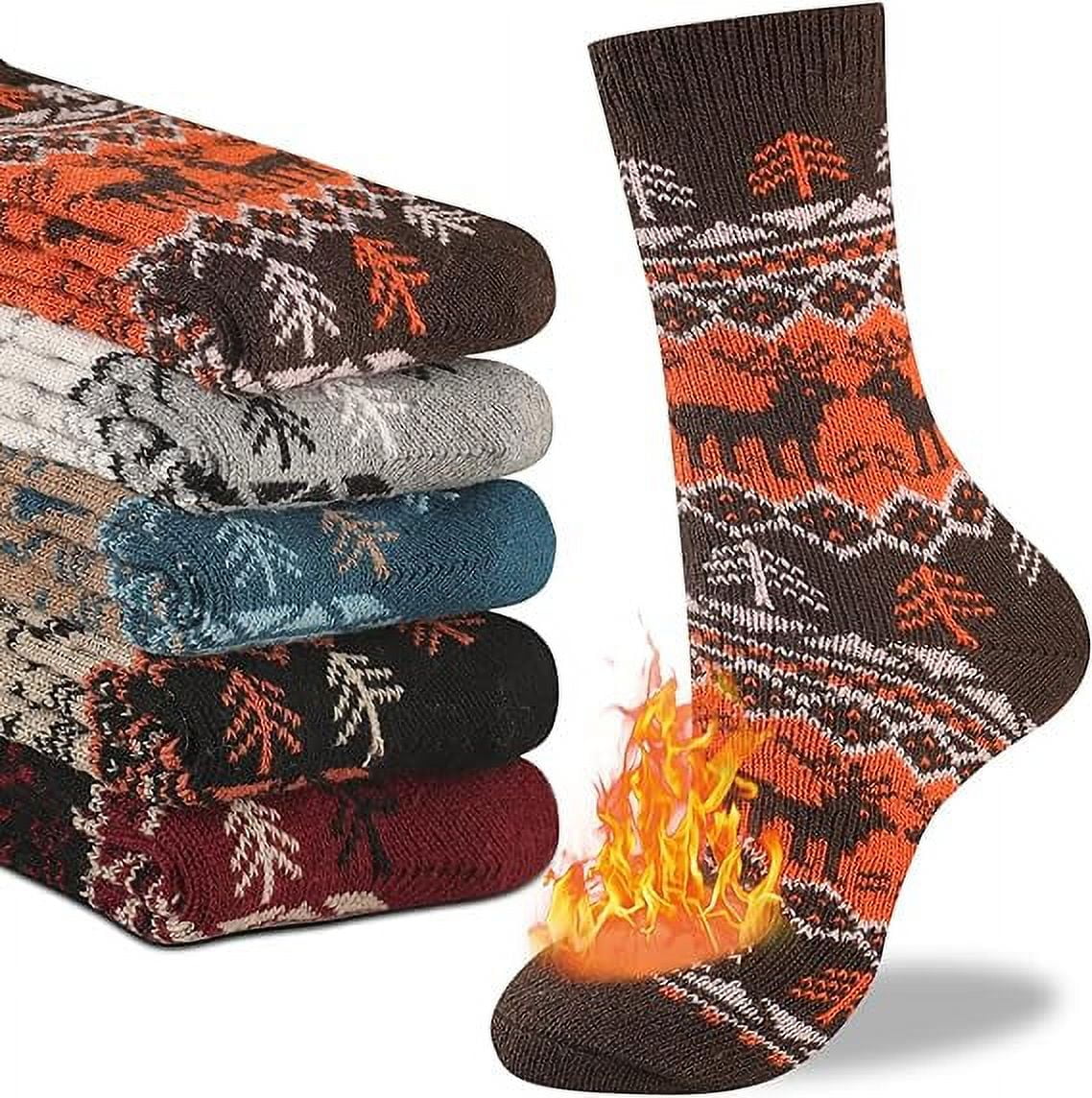 Mens Warm Wool Socks Thermal Winter Thick Crew …