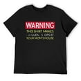 thumbnail image 1 of Mens Warning This Shirt Makes Frequent Stops At Your Moms House Raglan Baseball Tee Black 4X-Large, 1 of 5