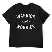 Mens Warrior Not Worrier T-Shirt Black Small