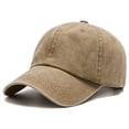 thumbnail image 1 of Mens Washed Distressed Baseball Cap with Blank Design Solid Curved Brim Hat Summer Outdoor Cap Khaki, 1 of 2