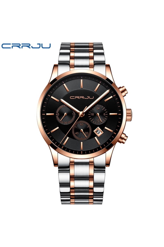 Mens Watch Casual Sport Watch CRRJU Top Brand Luxury Army Military Mens Wrist Watch stainless steel Clock Relogio Masculino