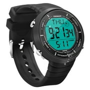 Mens Watches 10 ATM 330ft Waterproof Suitable for Swimming and Diving with Silicone Band,Alarm Clock, Stopwatch, Calendar, Dual Time Zone,Backlight