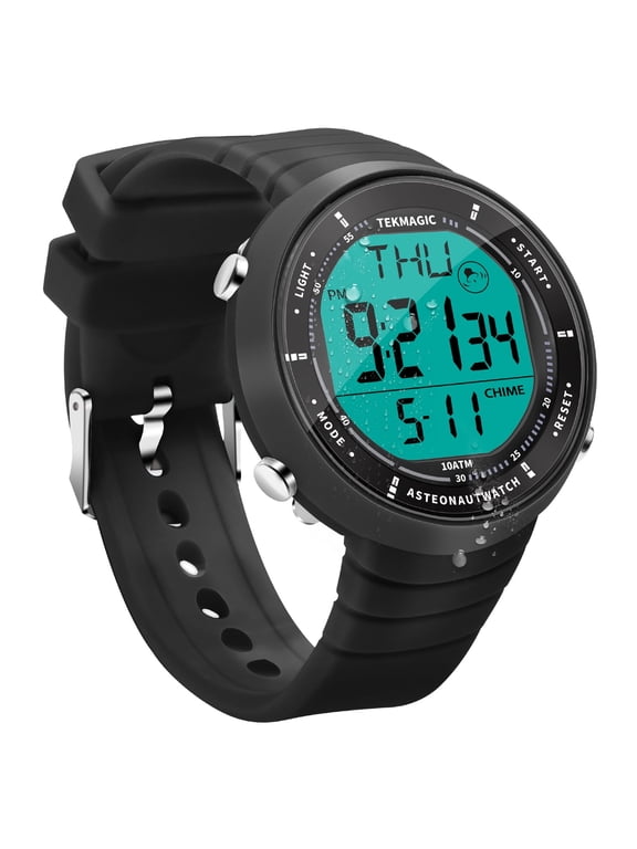 Mens Watches 10 ATM 330ft Waterproof Suitable for Swimming and Diving with Silicone Band,Alarm Clock, Stopwatch, Calendar, Dual Time Zone,Backlight