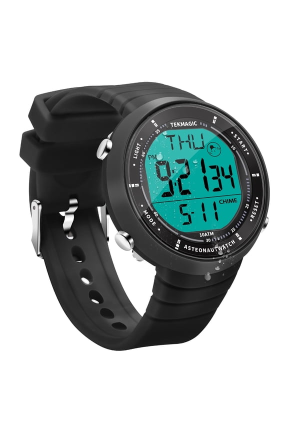 Mens Watches 10 ATM 330ft Waterproof Suitable for Swimming and Diving with Silicone Band,Alarm Clock, Stopwatch, Calendar, Dual Time Zone,Backlight