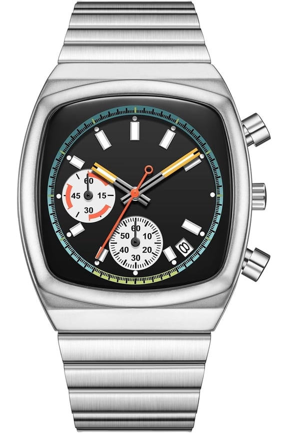 Mens Watches Chronograph Stainless Steel  Date Analog Business Fashion Wristwatch for Men