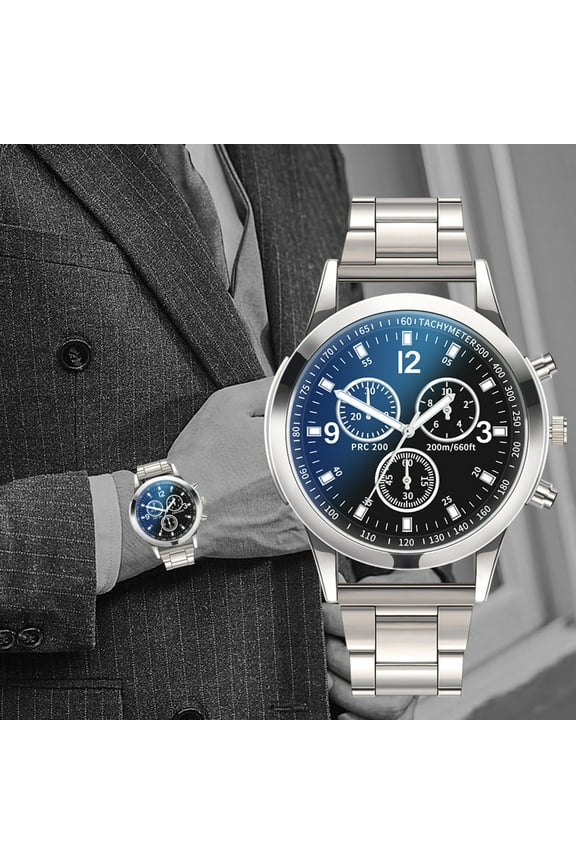 Mens Watches Prime,Mens Watches Easy Read Analog Quartz Sport Waterproof Watch for Men Designer Men's Wrist Watches with Stainless Steel Band(A )