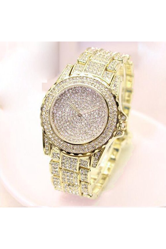 Mens Watches Fashion Analog Quartz Diamonds Watch