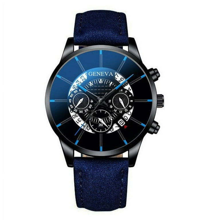 Mens Watches Fashion Cool Unique Digital Literal Multi Layer Dial Quartz  Mesh Belt Watch