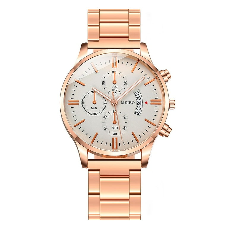 Mens Watches MEIBO Sleek Minimalist Stainless Steel With Three Eye Quartz Watch