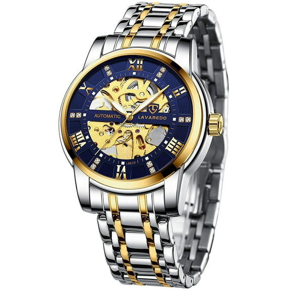 Mens Watches Mechanical Stainless Steel Waterproof Watches Automatic Self-Winding Wrist Watch Luxury Roman Numerals Diamond Dial Wrist Watch For Man