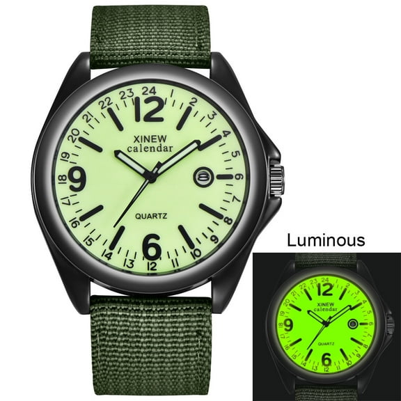 Mens Watches Military Army Analog Quartz Waterproof Wrist Watch for Men Date Display Nylon Tactical Field Sports Wristwatch