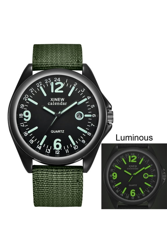 Mens Watches Military Army Analog Quartz Waterproof Wrist Watch for Men Date Display Nylon Tactical Field Sports Wristwatch