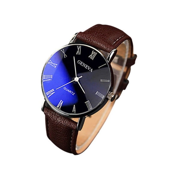 Mens Watches Minimalist Ultra Thin Fashion Casual Analog Quartz Date Watch Waterproof Slim Simple Big Face Dress Wrist Watch with Retro Leather Band for Men