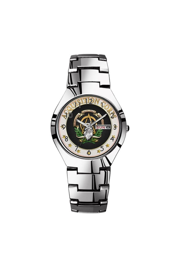 Mens Watches Silvery Steel Band Top Brand Waterproof Japan Quartz Watch Christmas Men Business Clock Acoustic Guitars Yin Yang with Wood Grain Effect Watch