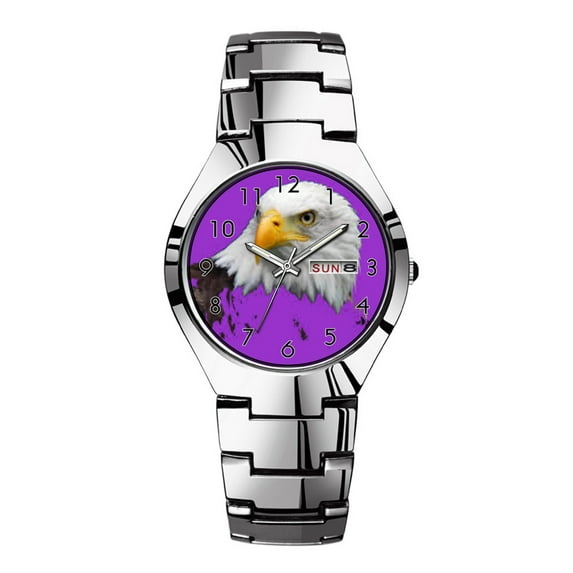 Mens Watches Silvery Steel Band Top Brand Waterproof Japan Quartz Watch Christmas Men Business Clock American Eagle Wristwatches